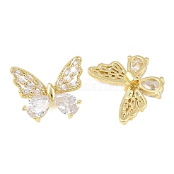Brass Micro Pave Clear Cubic Zirconia Beads&nbsp;KK-D109-05B-G