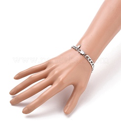 Tarnish Resistant Women' s Fashionable 304 Stainless Steel Cuban Link Chain Bracelets&nbsp;X-BJEW-JB05657-01
