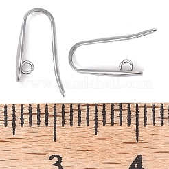 変色しない304ステンレススチールピアスフック  ステンレス鋼色  19.5x3.5mm  穴：1.8mm  ピン：1mm&nbsp;STAS-B065-05P