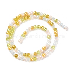 Transperant Electroplate Glass Beads Strands&nbsp;GLAA-P056-4mm-B01