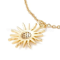 Clear Cubic Zirconia Sun Pendant Necklace&nbsp;NJEW-O125-26G