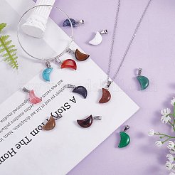 15Pcs 15 Styles Natural & Synthetic Mixed Gemstone Pendants&nbsp;G-SZ0002-19