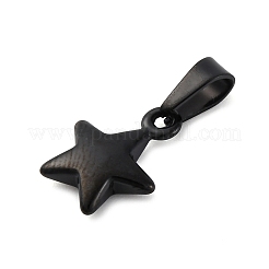 イオンプレーティング（IP）304ステンレススチールチャーム  スター  ブラック  13.5x10.5x3.5mm  穴：6x3mm&nbsp;STAS-I127-067B