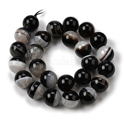 天然石瑪瑙ビーズ連売り  染め＆加熱  ラウンド  ブラック  15~16.5mm  穴：0.8mm  約25個/連  15.55''~15.75