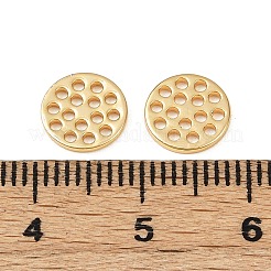 真鍮ディスクマルチ連リンク  長持ちメッキ  ニッケルフリー  18KGP本金メッキ  8x1mm  穴：1mm&nbsp;KK-B137-04G