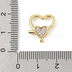Brass Micro Pave Clear Cubic Zirconia Lobster Claw Clasps&nbsp;KK-P299-06G