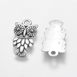 合金のチベット風チャーム  カドミウムフリー＆鉛フリー  ハロウィン  フクロウ  アンティークシルバー  20x11x3mm  穴：2mm&nbsp;X-TIBEP-0639-AS-LF