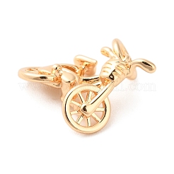 旅をテーマにした真鍮ペンダント  ゴールドカラー  丸カン付き  自転車  14x15x5mm  穴：4mm&nbsp;KK-K301-01C-G