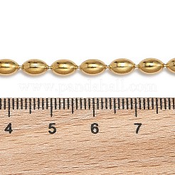 Ion Plating(IP) 304 Stainless Steel Oval Ball Chain Bracelets for Women&nbsp;X-BJEW-C046-01G