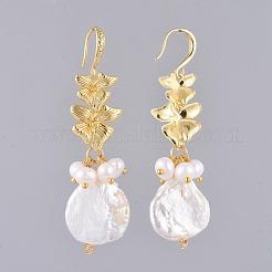 Natural Baroque Pearl Keshi Pearl Dangle Earrings&nbsp;EJEW-JE03879