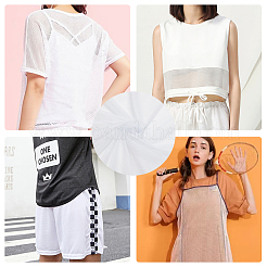 メッシュポリエステル生地  婦人服アクセサリー用  ホワイト  457x150x0.02cm&nbsp;DIY-WH0504-47B