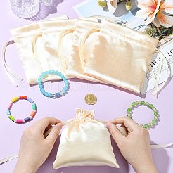 Satin Cloth Drawstring Pouches with Flower&nbsp;ST-CJ0048-001B