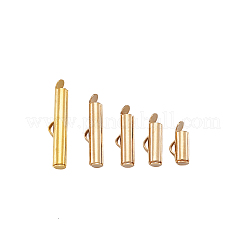 Brass Slide On End Clasp Tubes&nbsp;KK-TA0007-29G
