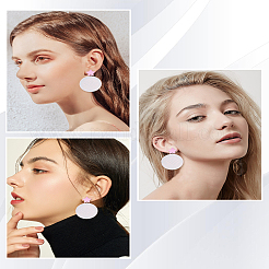 2 Pairs Disco Ball Acrylic Dangle Stud Earrings for Women&nbsp;EJEW-LP0001-53
