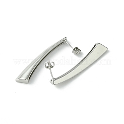 真鍮製のスタッドのイヤリング  長方形  プラチナ  41.5x4.5mm&nbsp;EJEW-C072-04P