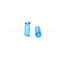 透明なガラスラッパビーズ  丸い穴  ドジャーブルー  3~8x2mm  穴：0.7mm  約450g /ポンド&nbsp;SEED-N005-001-C10