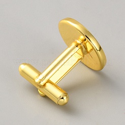 真鍮のカフスボタンカボションセッティング  フラットラウンド  ゴールドカラー  トレイ：16mm  26x17.5mm&nbsp;KK-WH0088-62B