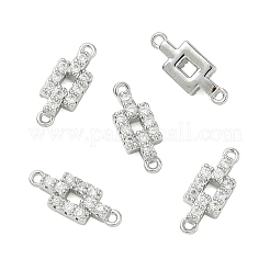 SHEGRACE Brass Micro Pave Clear Cubic Zirconia Connector Charms&nbsp;XGRQ3D800-505P