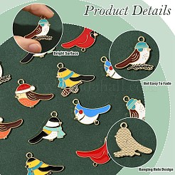 12Pcs 6 Colors Alloy Enamel Pendants&nbsp;ENAM-YW0006-66