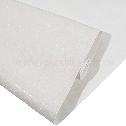 グリッター PVC レザー生地  靴バッグ縫製パッチワークdiyクラフトアップリケ  ホワイト  1370x300x0.5mm&nbsp;DIY-WH20011-59B