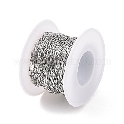 変色しにくい304ステンレススチールアズキチェーン  ハンダ付け  スプールで  ステンレス鋼色  6.5x2.6x0.7mm  約32.81フィート（10m）/ロール&nbsp;CHS-C002-03P-06