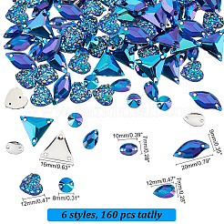 120Pcs 6 Style Sew on Rhinestone&nbsp;RESI-PH0002-04D