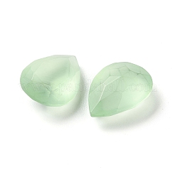 すりガラスのラインストーンカボション  多面カット  後ろ向き  ティアドロップ  クリソライト  18x13x7mm&nbsp;RGLA-G022-02A-238