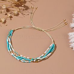 Glass Seed Beaded Braided Bead Bracelets&nbsp;QH7231