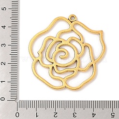 合金のチベット風チャーム  ローズ  アンティーク黄金  鉛フリー及びカドミウムフリー  43x39x2mm  穴：2mm&nbsp;X-GLF10554Y