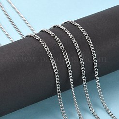 変色しにくい304ステンレススチールカーブチェーン  スプールで  溶接されていない  ステンレス鋼色  4x3x1mm  約32.8フィート（10m）/ロール&nbsp;CHS-R008-05