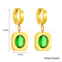 304 Stainless Steel Micro Pave Cubic Zirconia Hoop Earrings&nbsp;FS-WG16750-02