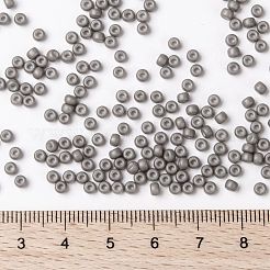 MIYUKIラウンドロカイユビーズ  日本製シードビーズ  8/0  （rr2317)マットオペークグレー  3mm  穴：1mm  約19000~20500個/ポンド&nbsp;SEED-G008-RR2317