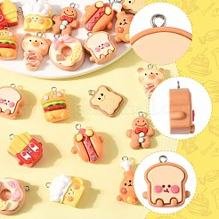 20Pcs 10 Styles Opaque Resin Imitation Food Pendants&nbsp;CRES-FS0001-24