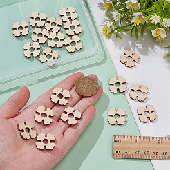 MDFボタン120個  1穴  花  トウモロコシの穂の黄色  20x20x3mm  穴：6x6mm&nbsp;BUTT-BC0001-18