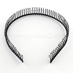 ヘアアクセサリーアイアン製ヘアバンドパーツ  ブラック  110mm&nbsp;X-OHAR-Q043-05
