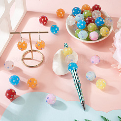 40Pcs 8 Colors Handmade Acrylic Resin Rhinestone Beads&nbsp;CLAY-TA0001-90B