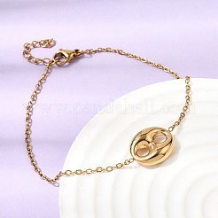 304 Stainless Steel Oval Pendant Necklaces & Bracelets & Stud Earrings Sets&nbsp;SJEW-P008-02G