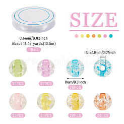 DIYアクリルラウンドビーズストレッチブレスレット作成キット  ミックスカラー  0.6~8mm  穴：1.8mm&nbsp;DIY-TA0009-87