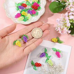 20Pcs 5 Styles Glass Seed Beaded Grape Pendants&nbsp;PALLOY-CA00022