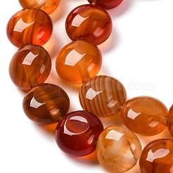天然石赤瑪瑙ビーズ連売り  フラットラウンド  7.5~8x4.5~5mm  穴：1.2mm  約50~51個/連  14.57~15.35インチ（37~39cm）&nbsp;G-T047-A02-01