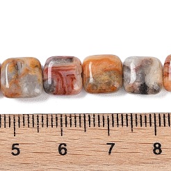 天然クレイジーレースアゲートビーズ連売り  正方形  8.5x8.5x5mm  穴：1.6mm  約50個/連  16.34''（41.5センチメートル）&nbsp;G-M435-A04-01