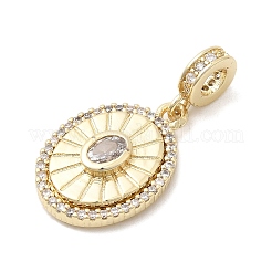 Brass Pave Clear Cubic Zirconia European Dangle Charms&nbsp;KK-H529-22G