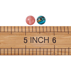 天然＆合成宝石ビーズ  ラウンド  染めと未染色の混合  8~8.5mm  穴：1~1.2mm  25素材  10個/素材。 250個/箱&nbsp;G-TA0001-04