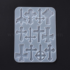 DIYクロスペンダントシリコンモールド  レジン型  UVレジン用  エポキシ樹脂ジュエリー作り  ホワイト  233x174x5mm  穴：2mm  内径：68mm&nbsp;DIY-E057-02