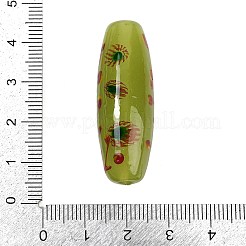 手作りランプワークビーズ  スパゲッティビーズ  オーバル  きいろ  39.5x14x14mm&nbsp;LAMP-Q005-03B
