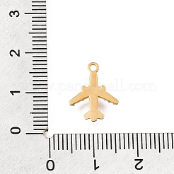 304ステンレススチールラインストーンペンダント  飛行機チャーム  イオンプレーティング（ip）  18KGP本金メッキ  14.5x11.5x2.5mm  穴：1.5mm&nbsp;STAS-E531-22G-B