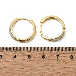 Rack Plating Brass Clear Cubic Zirconia Hoop Earrings&nbsp;EJEW-L308-03G