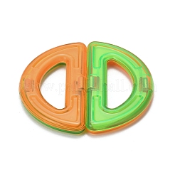 DIYプラスチック磁気ビルディングブロック  3dビルディングブロック建設プレイボード  おもちゃのギフトアクセサリーを作る子供たちのために  半円/半円  ランダム単色またはランダム混色  32x62x6mm&nbsp;DIY-L046-08