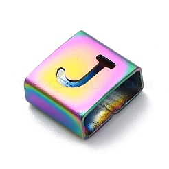 Ion Plating(IP) 304 Stainless Steel Square Slide Charms&nbsp;STAS-L132-11J-M