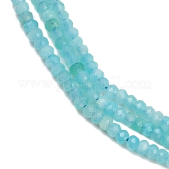 多面カットロンデル天然アマゾナイトビーズ連売り  3x2mm  穴：0.8mm  約163個/連  15.5インチ&nbsp;G-F289-06